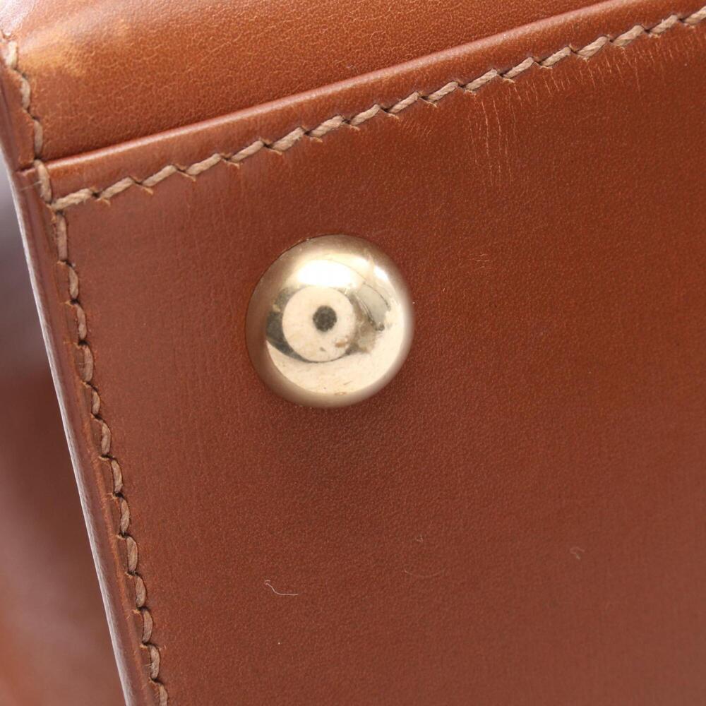 Hermes HERMES Dalvie MM Gold Handbag, Calfskin (Cowhide), Box Calf Leather, W... - Picture 9 of 10